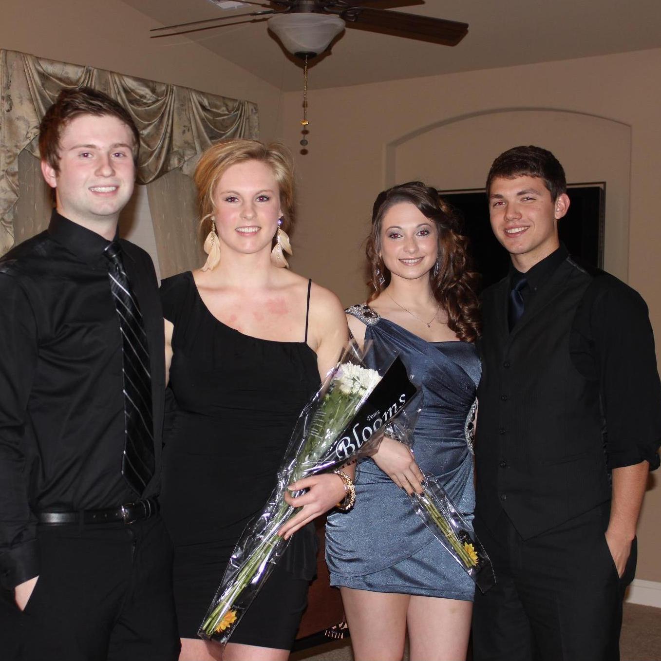 Our first and only picture from high school. We went to a formal dance in high school along with my now-bridesmaid Ashley and his buddy Zeb. Look at those baby-faces!