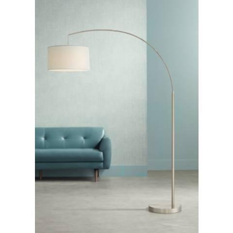 Cora Brushed Nickel Arc Floor Lamp
