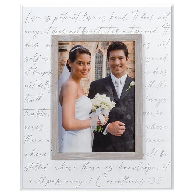 Malden International Designs 5x7 Corinthians Wedding Rustic Whitewash Picture Frame