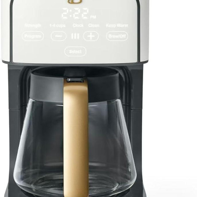 B - 12-Cup Programmable Coffee Maker with Touch Controls, Auto Brew Timer, Reusable Filter, Large Glass Carafe, Countertop Coffee Machine