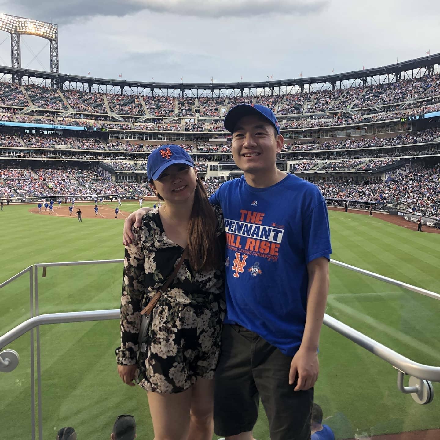 Cheering for the Mets.