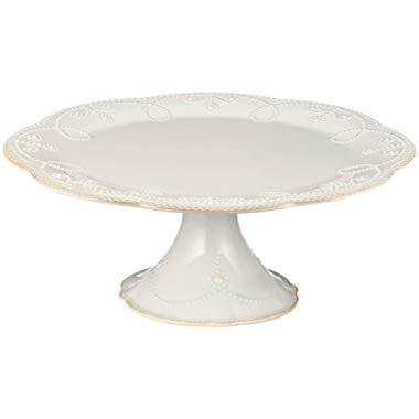 Lenox French Perle Pedestal Cake Plate, Medium, White - 824745