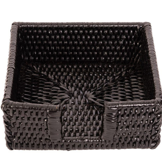 Tava Handwoven Luncheon Napkin Holder, 6"x 6.5"- Espresso