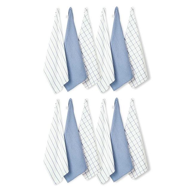 Dish Towels for Kitchen Set of 12, Kitchen Dish Cloths, 18”x 28”, Soft Kitchen Hand Towels, Absorbent Tea Towels, Quick Drying Kitchen Dish Towels, Premium Kitchen Towels Decorative Set - Indigo