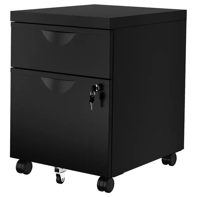 ERIKDrawer unit w 2 drawers on casters, black16 1/8x22 1/2 "