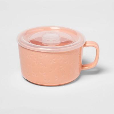 17.6oz Stoneware Soup Mug Peach - Threshold&#153;