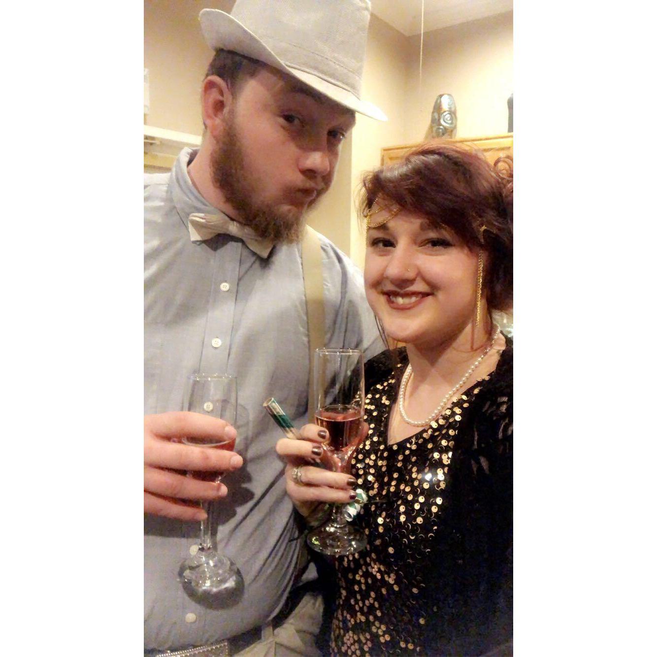 Dressed up for the "Roaring 20s" New Years Party