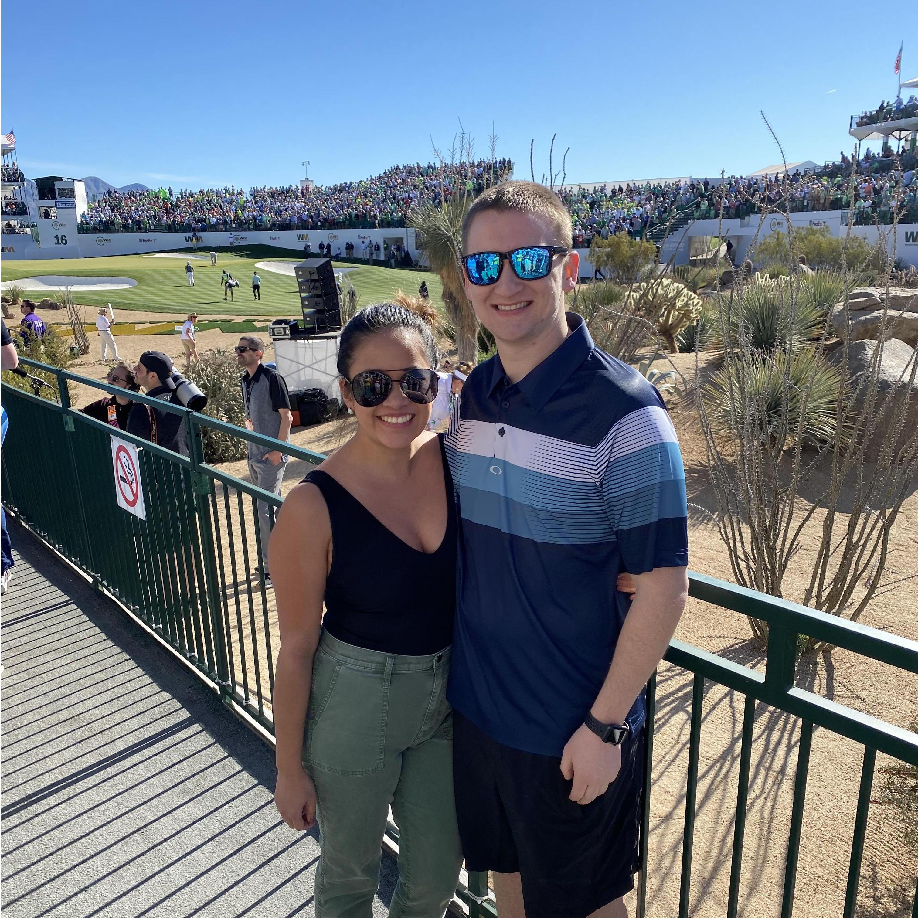 Good times at the Waste Management Open for Trav's 30th Birthday