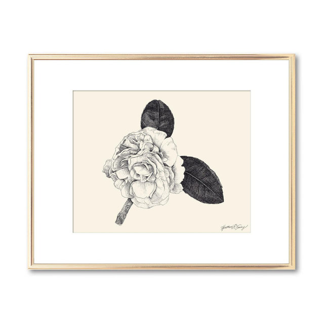 Camellia Flower Blossom Botanical Print - Floral Wall Art - Southern Decor Lowcountry Art Giclee Print - Nature Lover Gift - 5x7 8x10 11x14