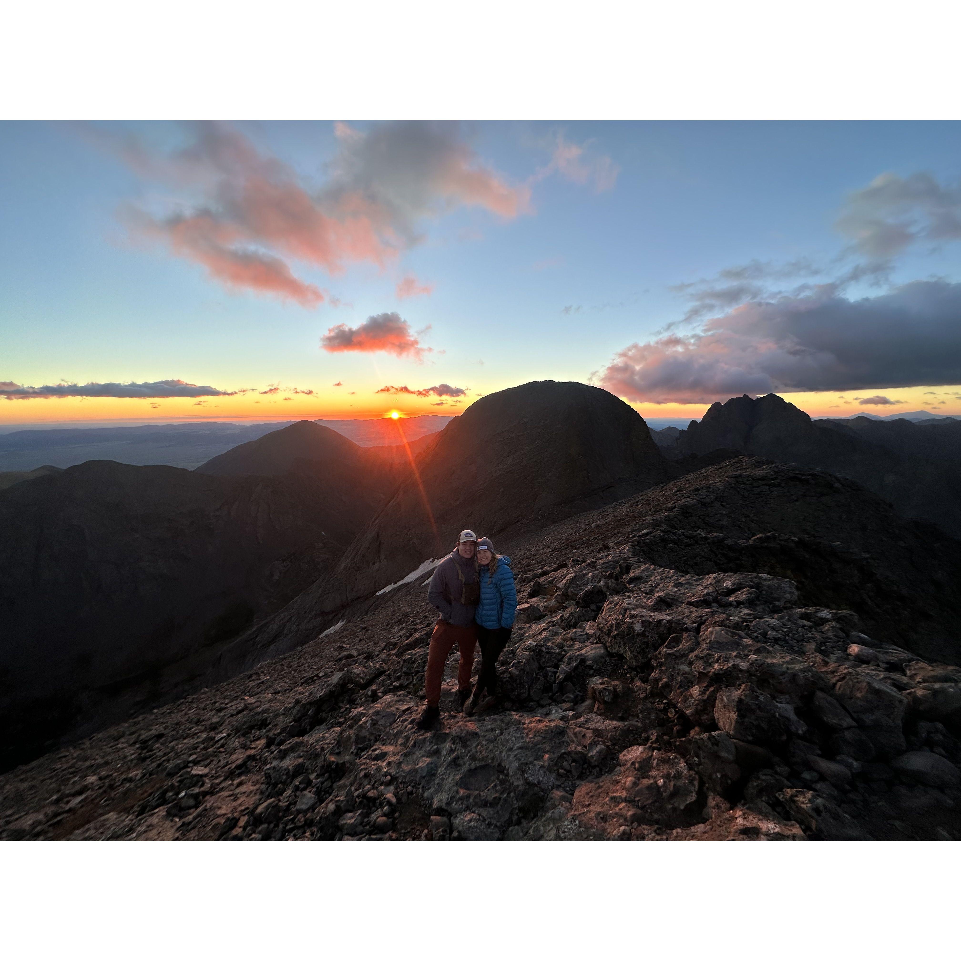 Sunrise atop a 14er