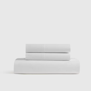 Classic Organic Percale Fitted Sheet Set in White