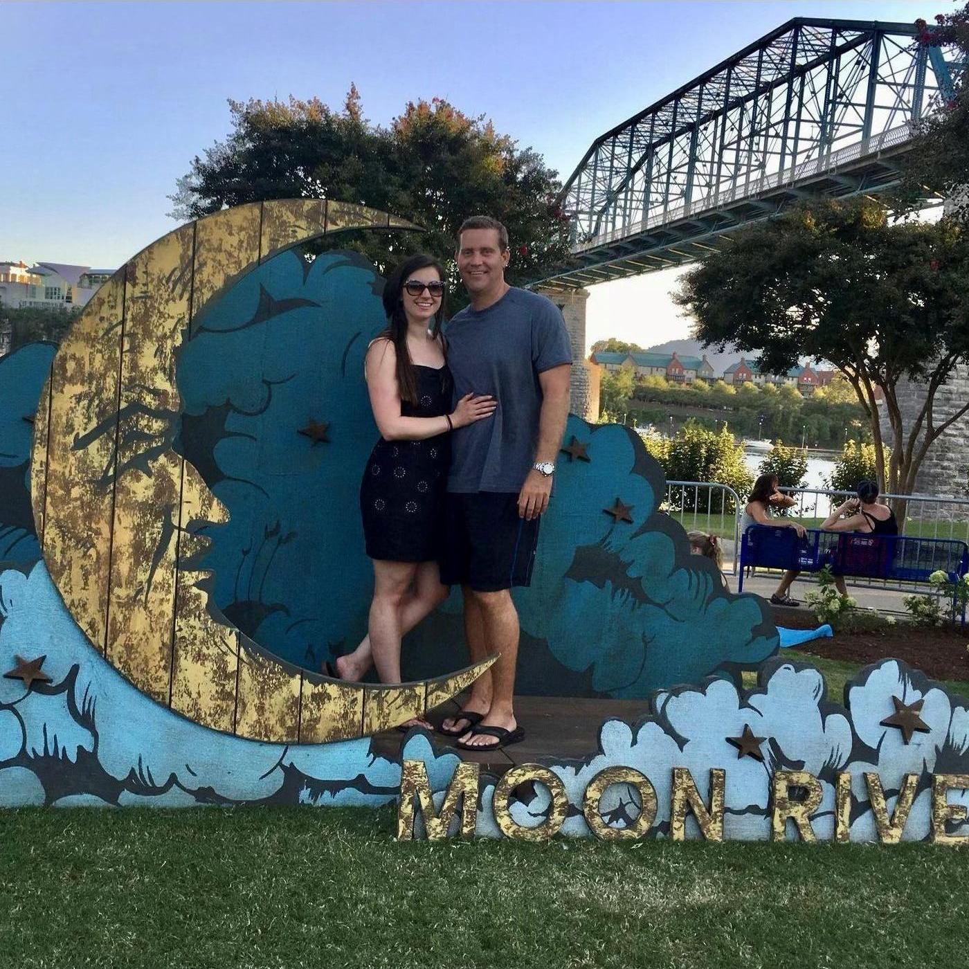 One of our very first photos together at our first concert. In the background you can see the Hunter Museum of American Art where we will be celebrating our nuptials in April 2024!