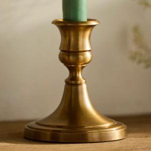Vintage Brass Taper Holder - Gold, S