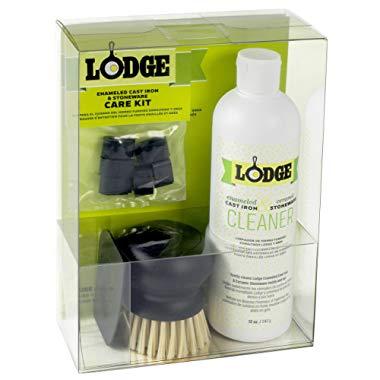 Lodge Enameled Cast Iron & Ceramic Stoneware Care Kit (Acrylic Box)