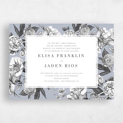 Blue Wedding Invitation - Trèfle Landscape