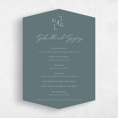 Green Diamond Wedding Program - Olney