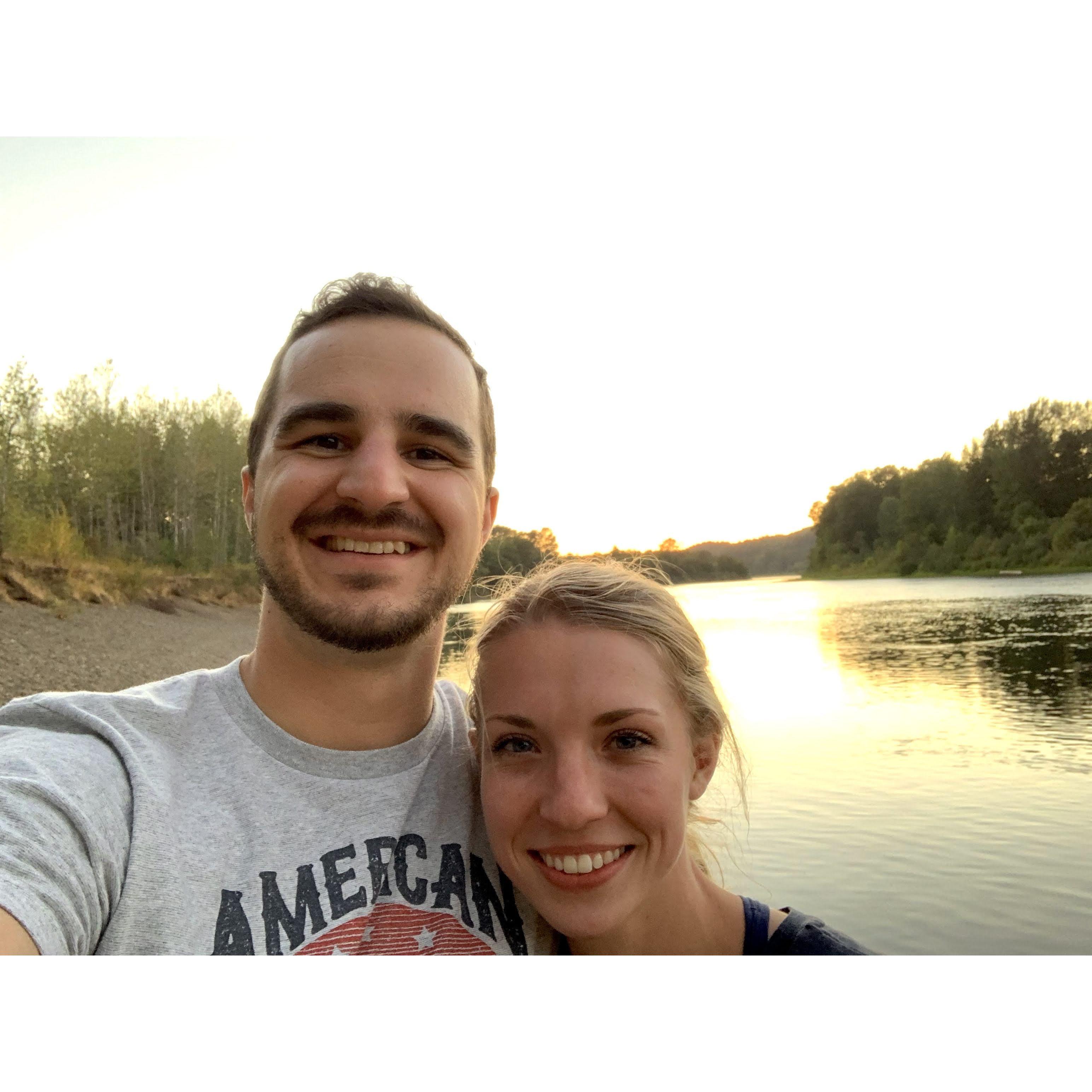 It all started in August 2021 when mutual friends asked us if we would agree to going on a blind date. This is our first picture together a few dates later.