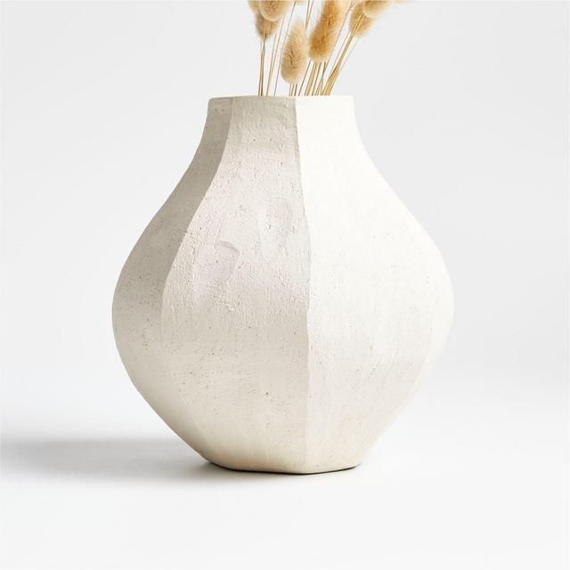 Facette White Vase 8.5" by Athena Calderone