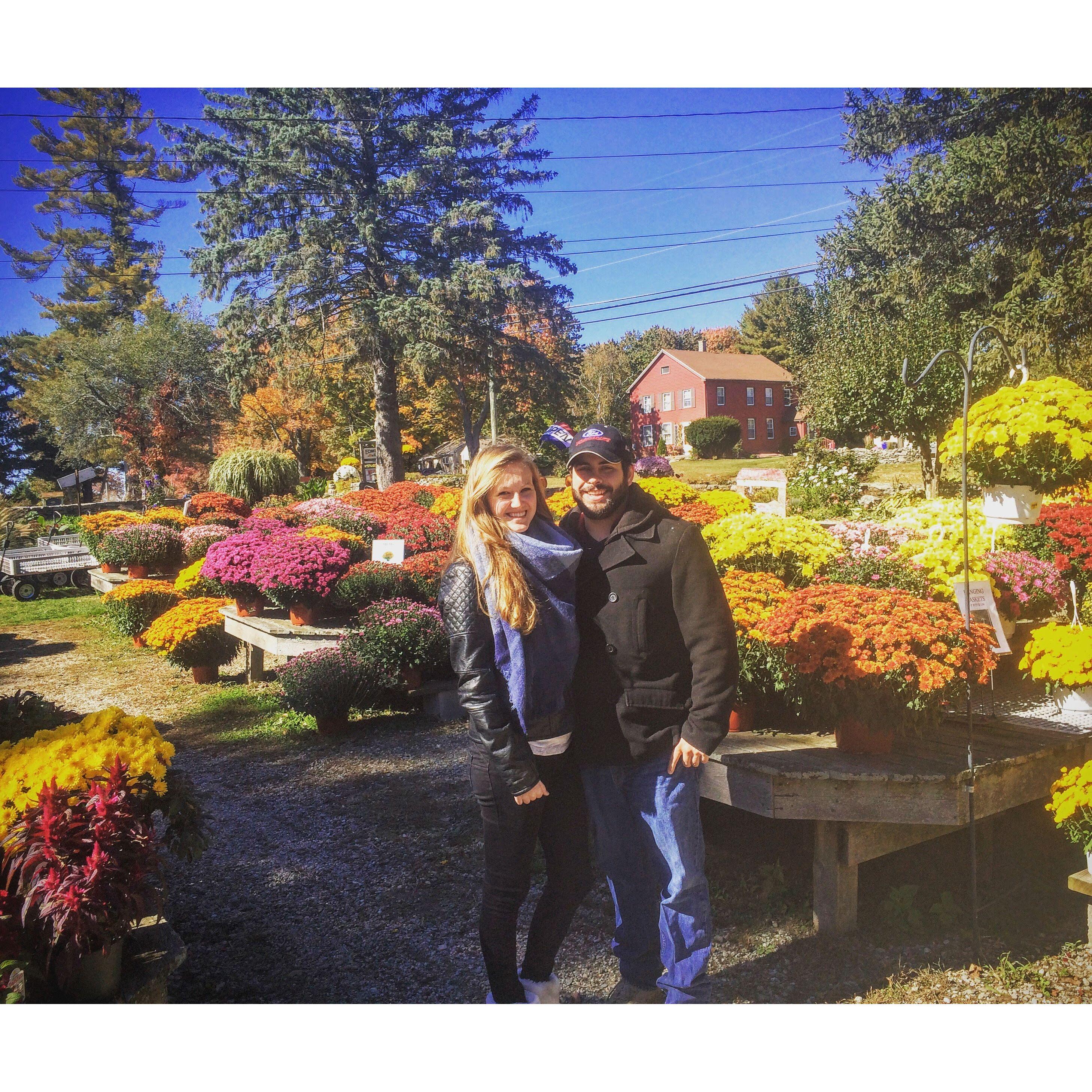 Pumpkin picking on one of our first dates.