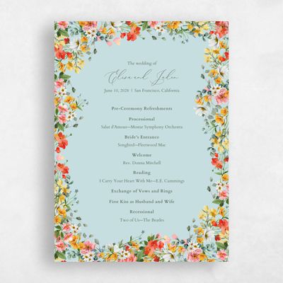 Iceberg, Blue Wedding Program - Pourpier