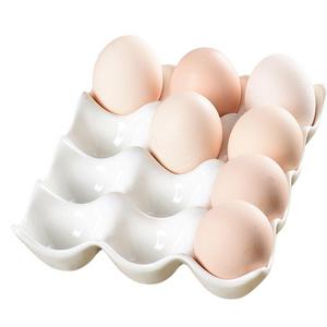 12 Cup White Porcelain Ceramic Large Egg Holder