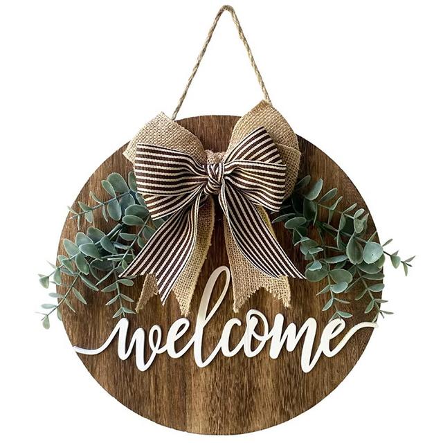 Luisa Bella Welcome Door Signs for Home | Welcome Wreaths for Front Door Welcome Signs for Front Porch, The Perfect Rustic Hanger & Wooden Farmhouse Welcome Decor, Brown