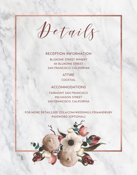 Camellia | Red | Zola Wedding Enclosure Cards