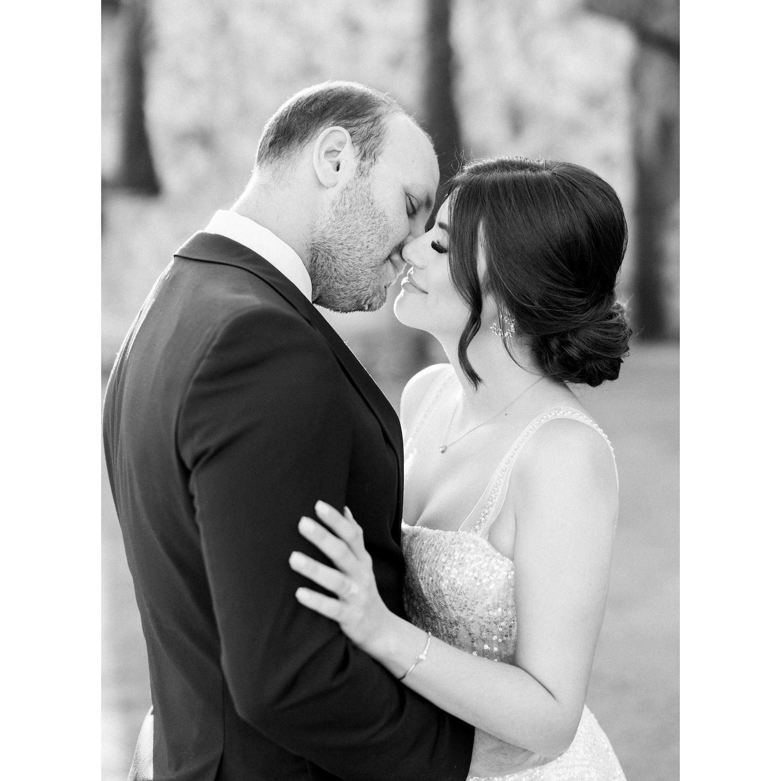 Practicing our first kiss at the wedding venue ;)