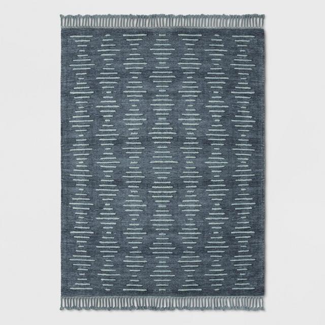 7'x10' Modern Lines Overtufted Woven Indigo - Project 62™