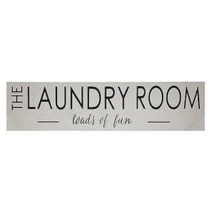Laundry Room Sign Plaque Wall Art in White