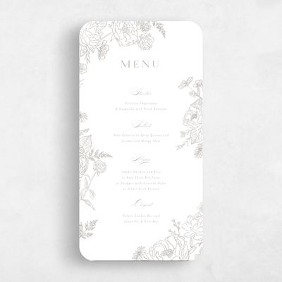 Grey Rounded Wedding Menu - Astrid Letterpress