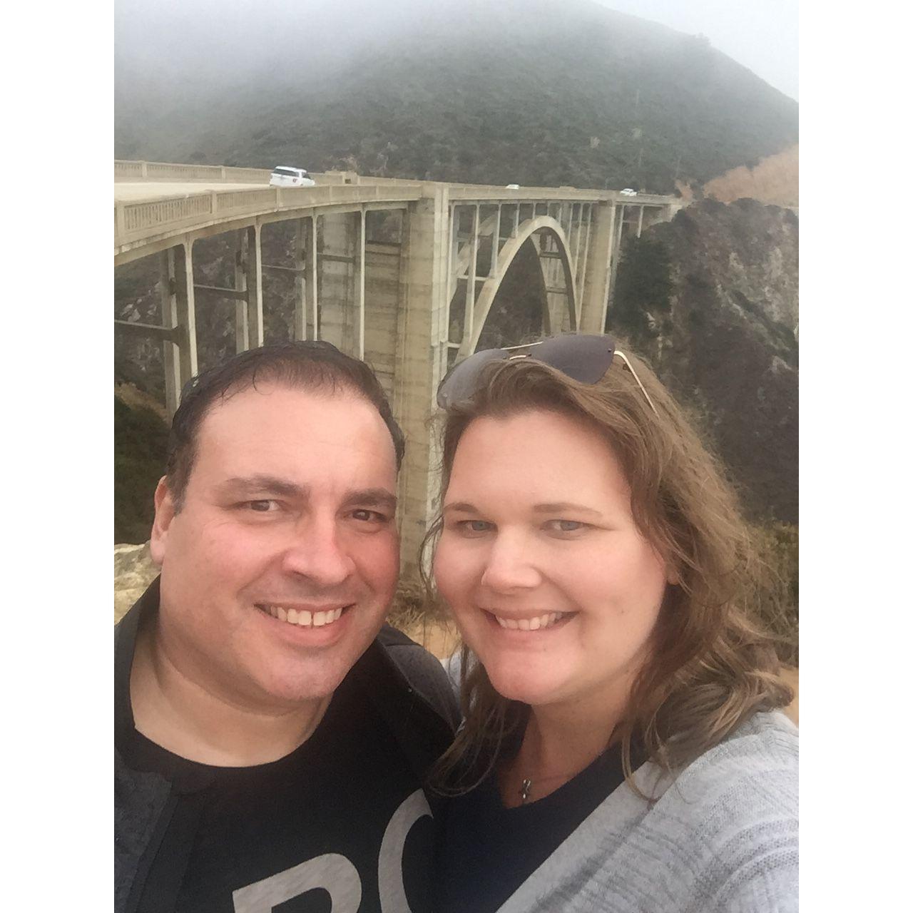 Checking out the Bixby bridge along the Pacific Coast Highway