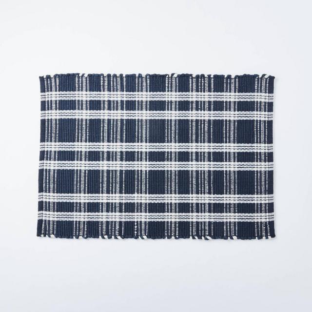 2'x3' Windsong Indoor/Outdoor Plaid Scatter Rug Navy - Threshold™ designed with Studio McGee