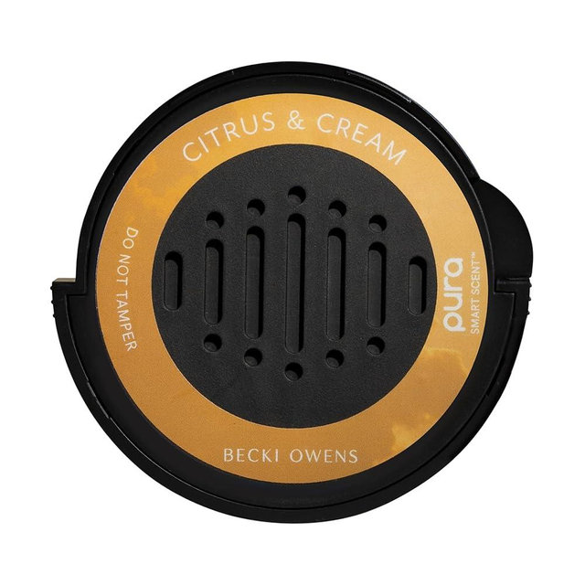 Pura and Becki Owens Car Scent Refill for Pura Car Diffusers - Premium Fragrance for Smart Diffuser - Up to 30 Days of Scent - Citrus & Cream