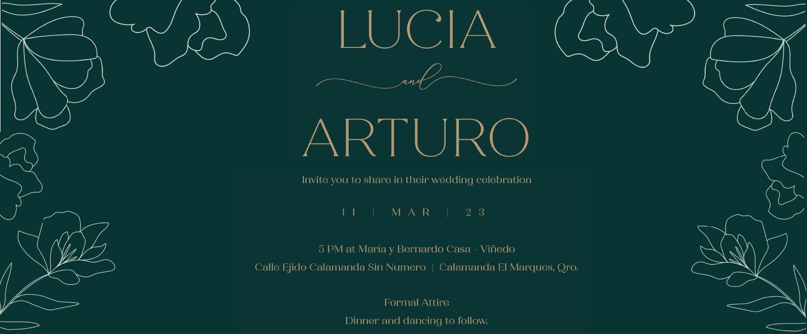 The Wedding Website of Lucia Jimenez and Arturo Rodriguez