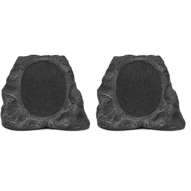 Victrola Rock Speaker Connect, Granite, Wireless Outdoor Speaker with Bluetooth 5.3, 22-Hour Battery Life, Portable Speaker with Solar Charging, IP65 Waterproof Speaker – Pair
