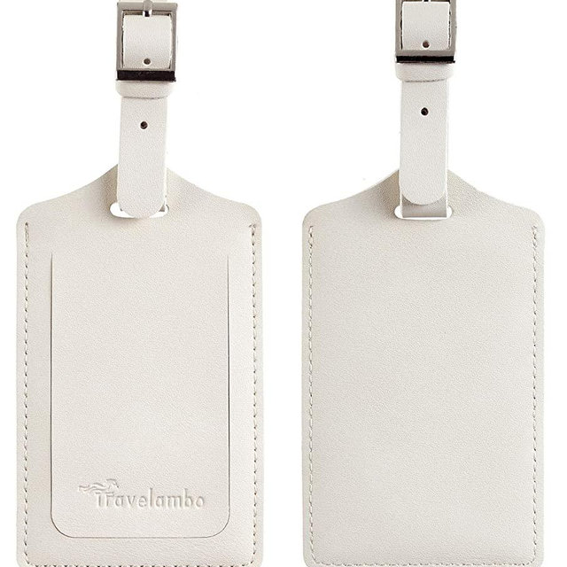 Travelambo Luggage Tag Faux Leather for Suitcase Women Kids Funny Cute
