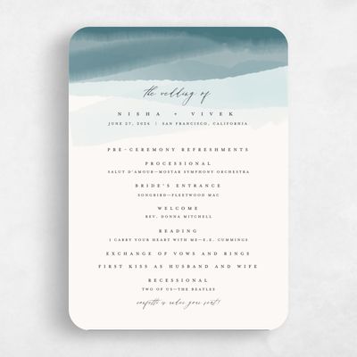 Blue Rounded Wedding Program - Halloway