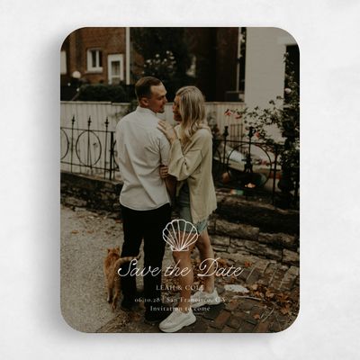 White Rounded Wedding Save the Date - Boracay Photo
