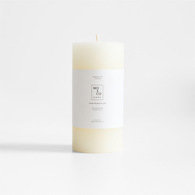 White Beeswax Pillar Candle 3"x6"