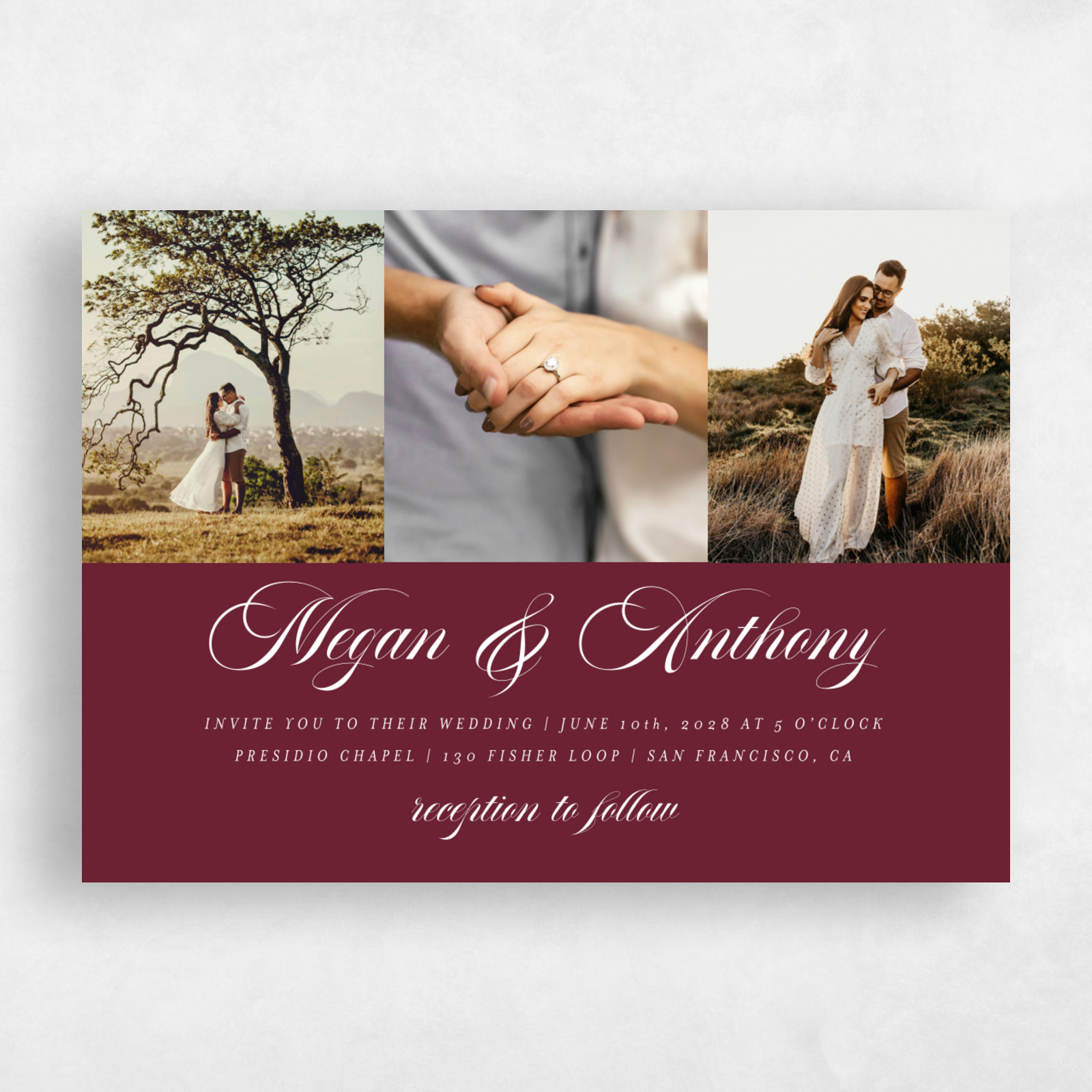 Burgundy Wedding Invitations | Zola, image size:1600x1600