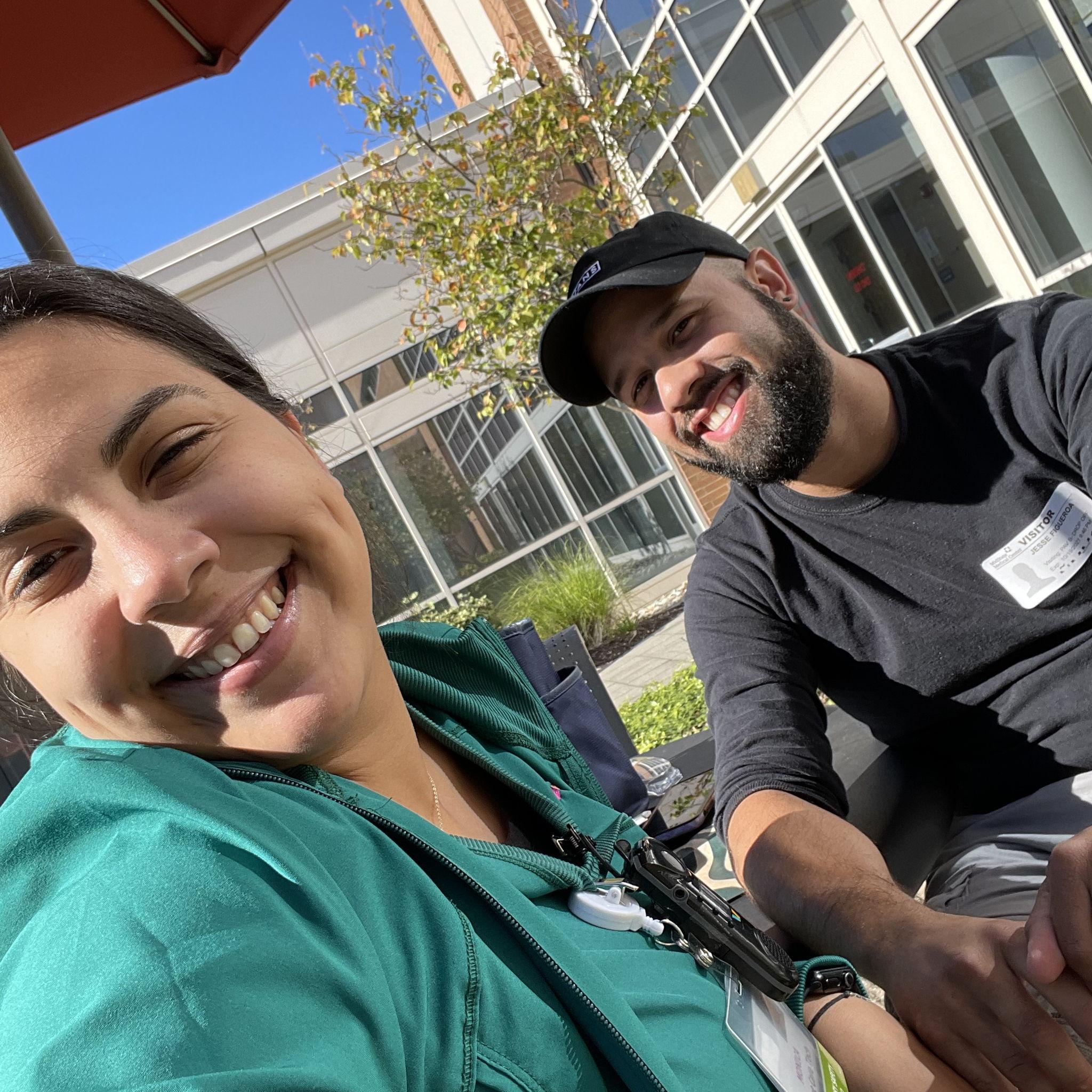 Emotional support visit to work