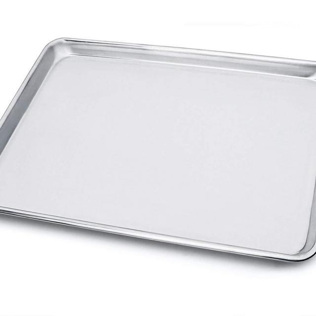 New Star Foodservice 36862 Commercial-Grade 18-Gauge Aluminum Sheet Pan/Bun Pan, 13" L x 18" W x 1" H (Half Size) | Measure Oven (Recommended)