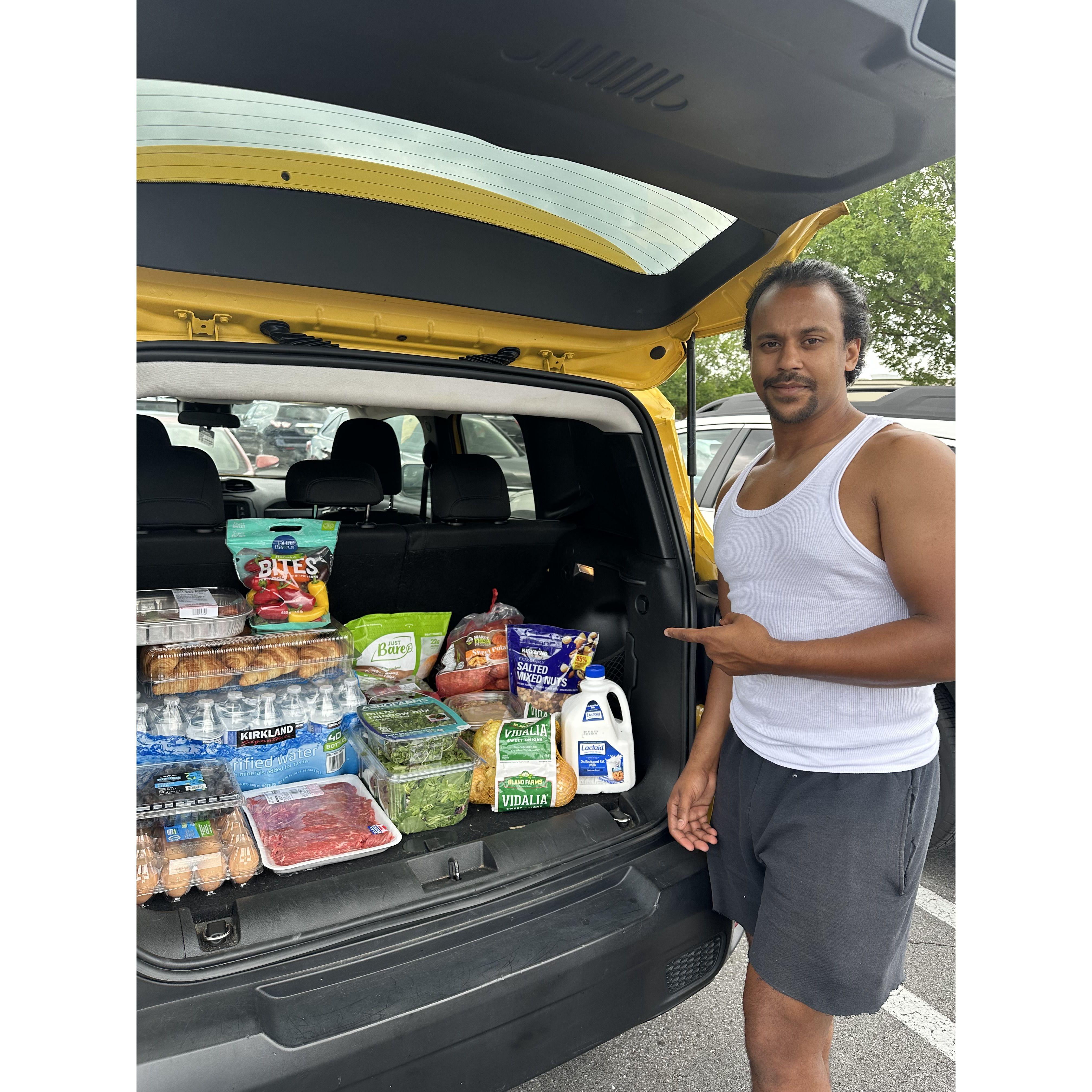 Hunter's first time grocery shopping without me. lol (this was last year)