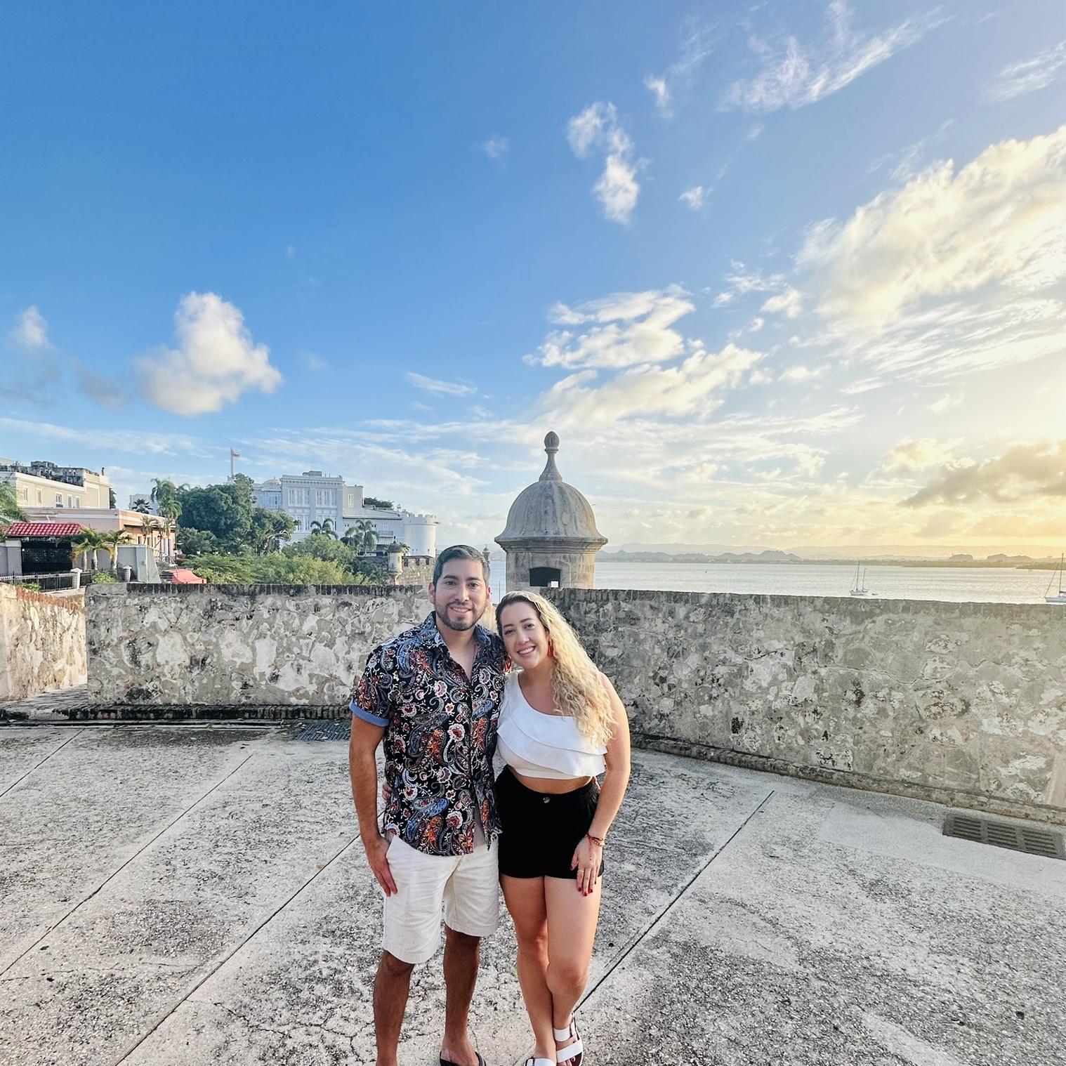 Our first trip together was to Puerto Rico.

Nuestro primer viaje juntos fue a Puerto Rico.