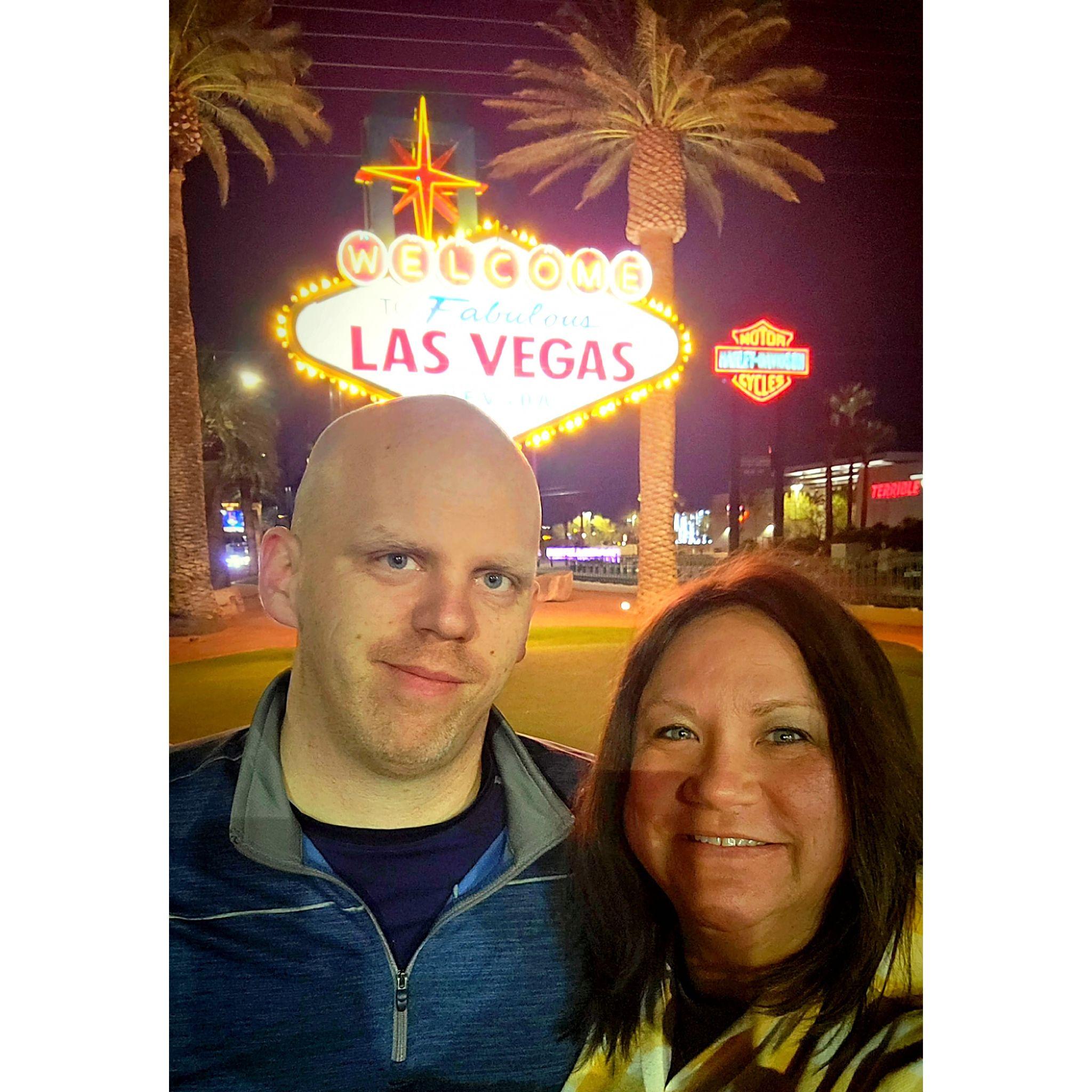 Vegas Baby, celebrating our engagement earlier that day!