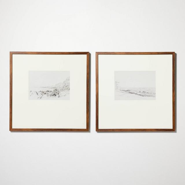20" x 20" Seaside Etchings UG Weighted Mat Frame Beige - Threshold™ designed with Studio McGee
