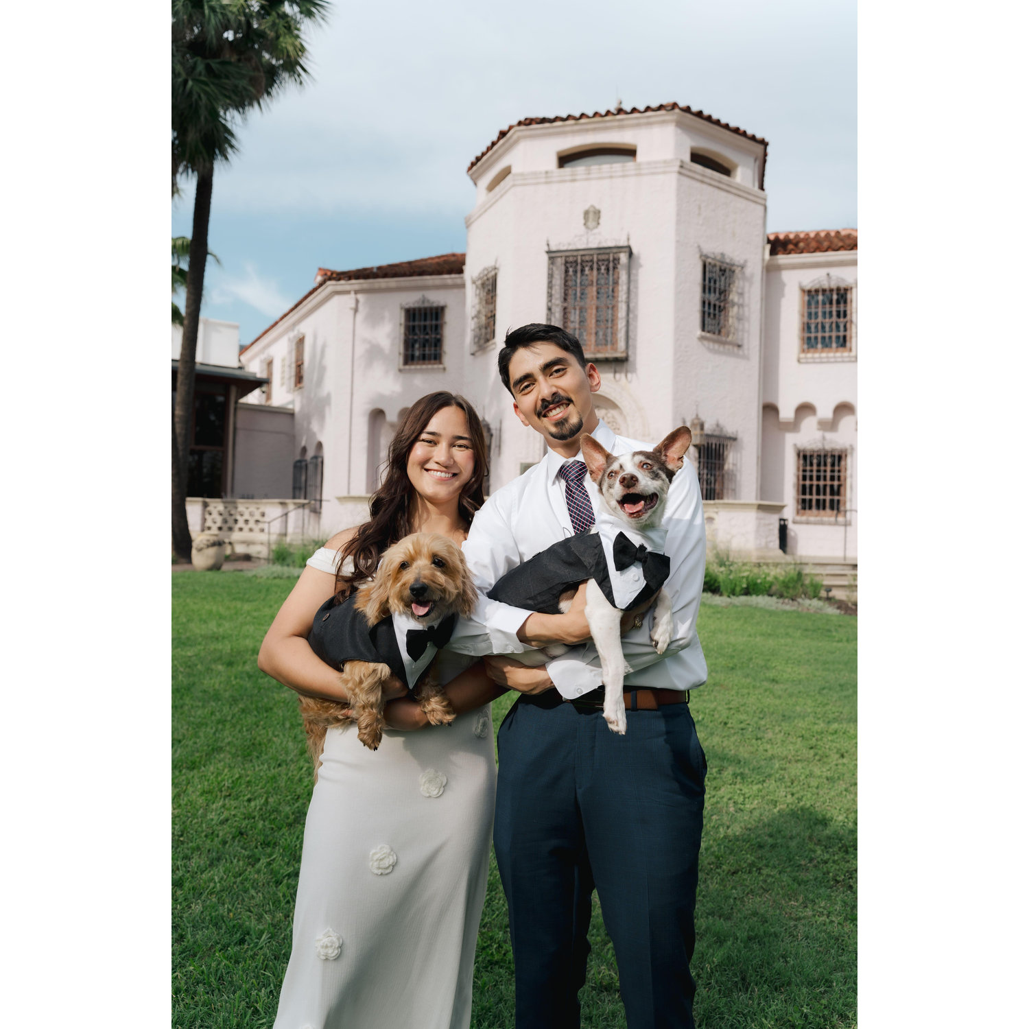 Us with our childhood dogs, Tebow and Leo