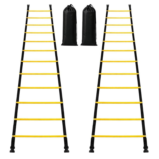 SOFTSOUL Tangle Free Agility Ladder, 12 Fixed Rungs, Heavy Duty Speed & Footwork Training Ladder for Football Soccer Basketball Drills, Portable Exercise Ladder for Kids, Youth & Adults