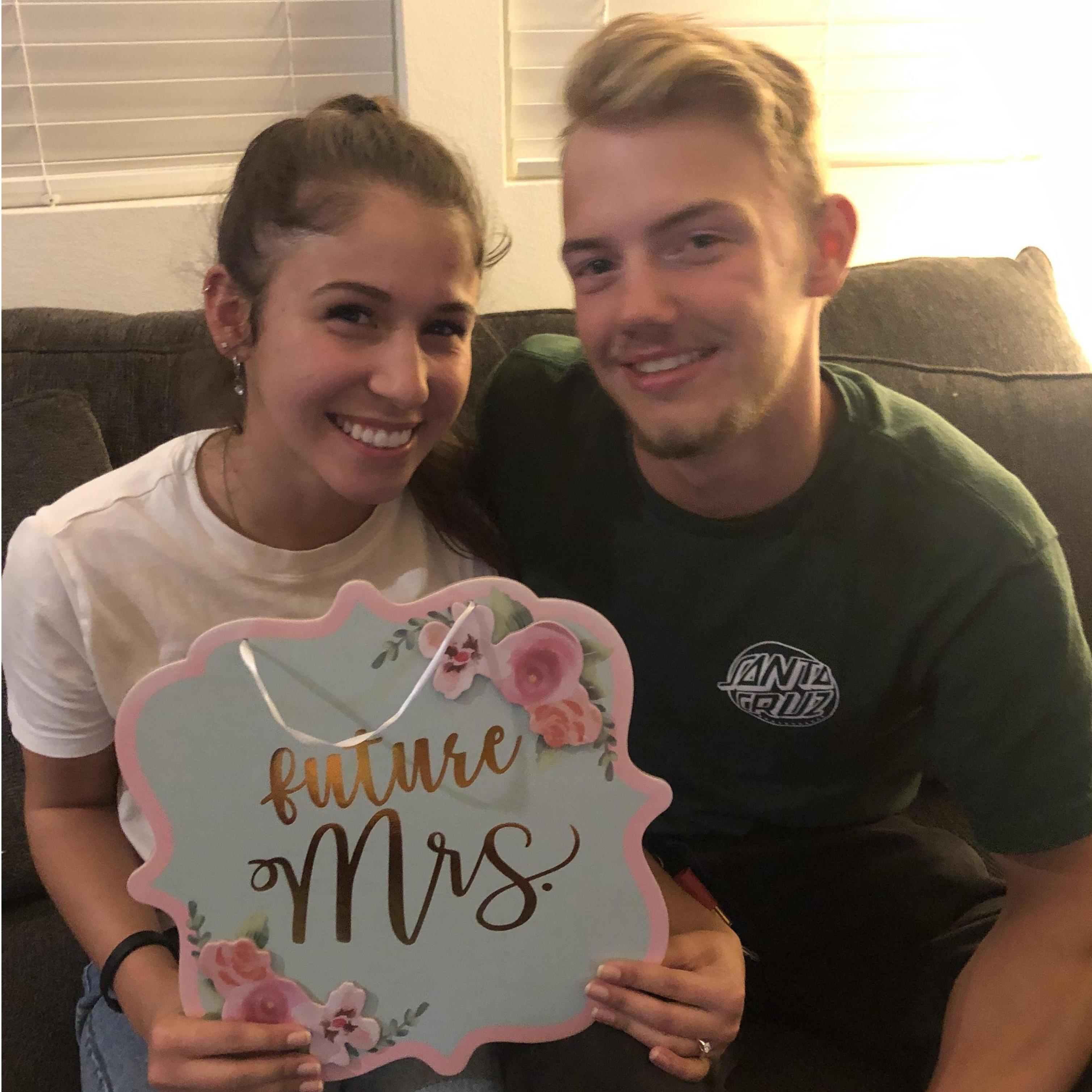 He popped the question!